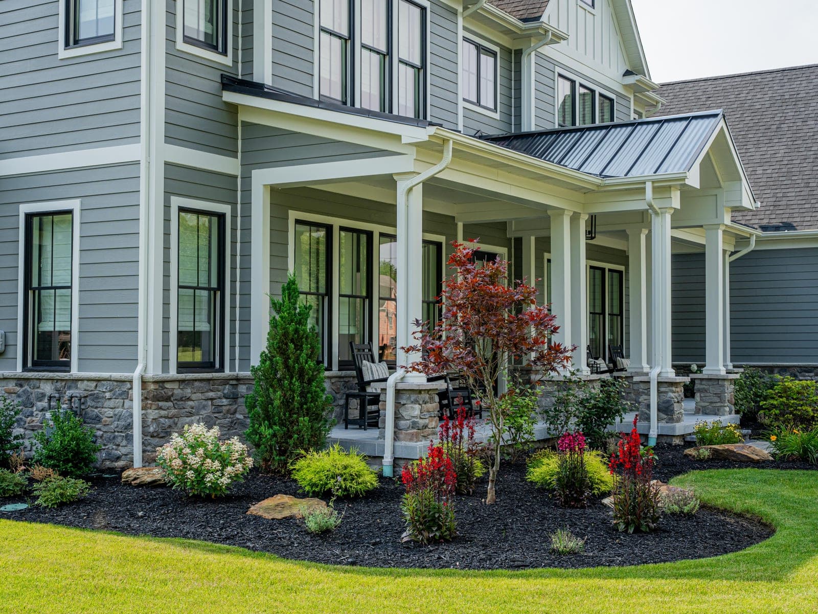 estate home front lawn view - Elements Landscape Management