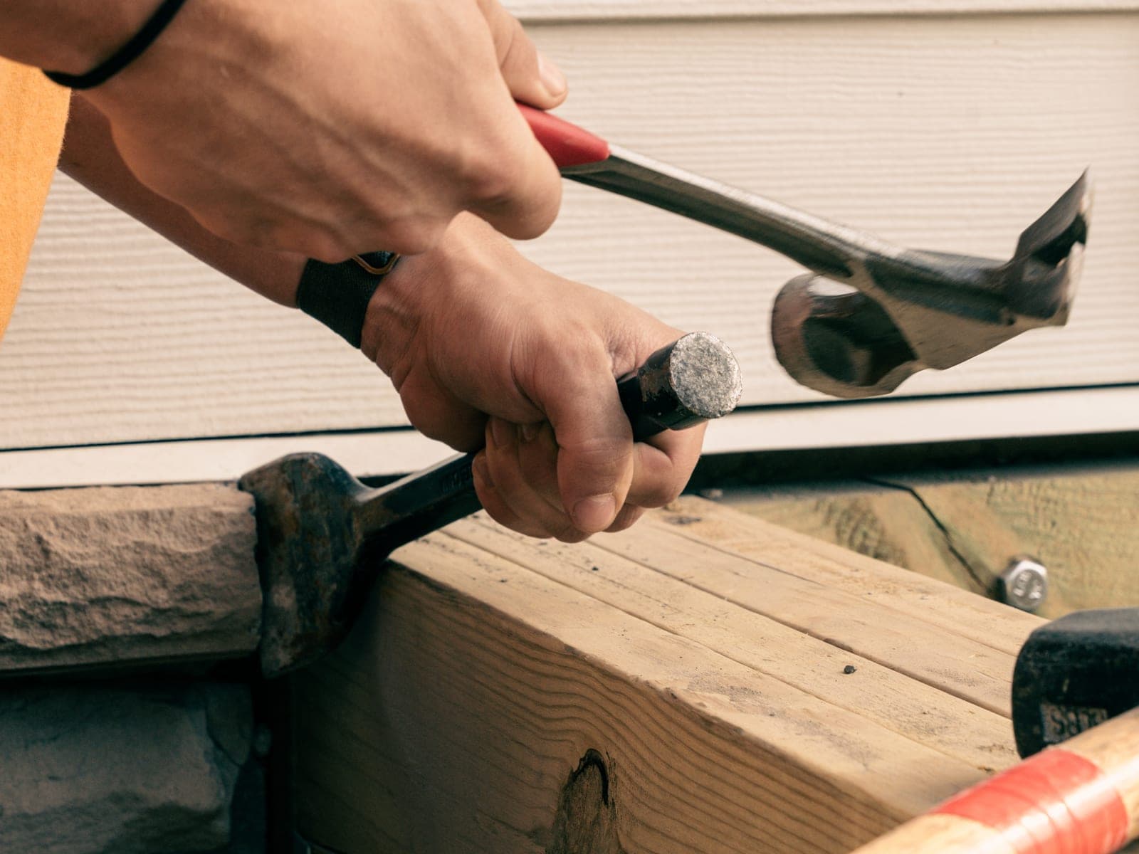 hand tools framing detail closeup - Elements Landscape Management
