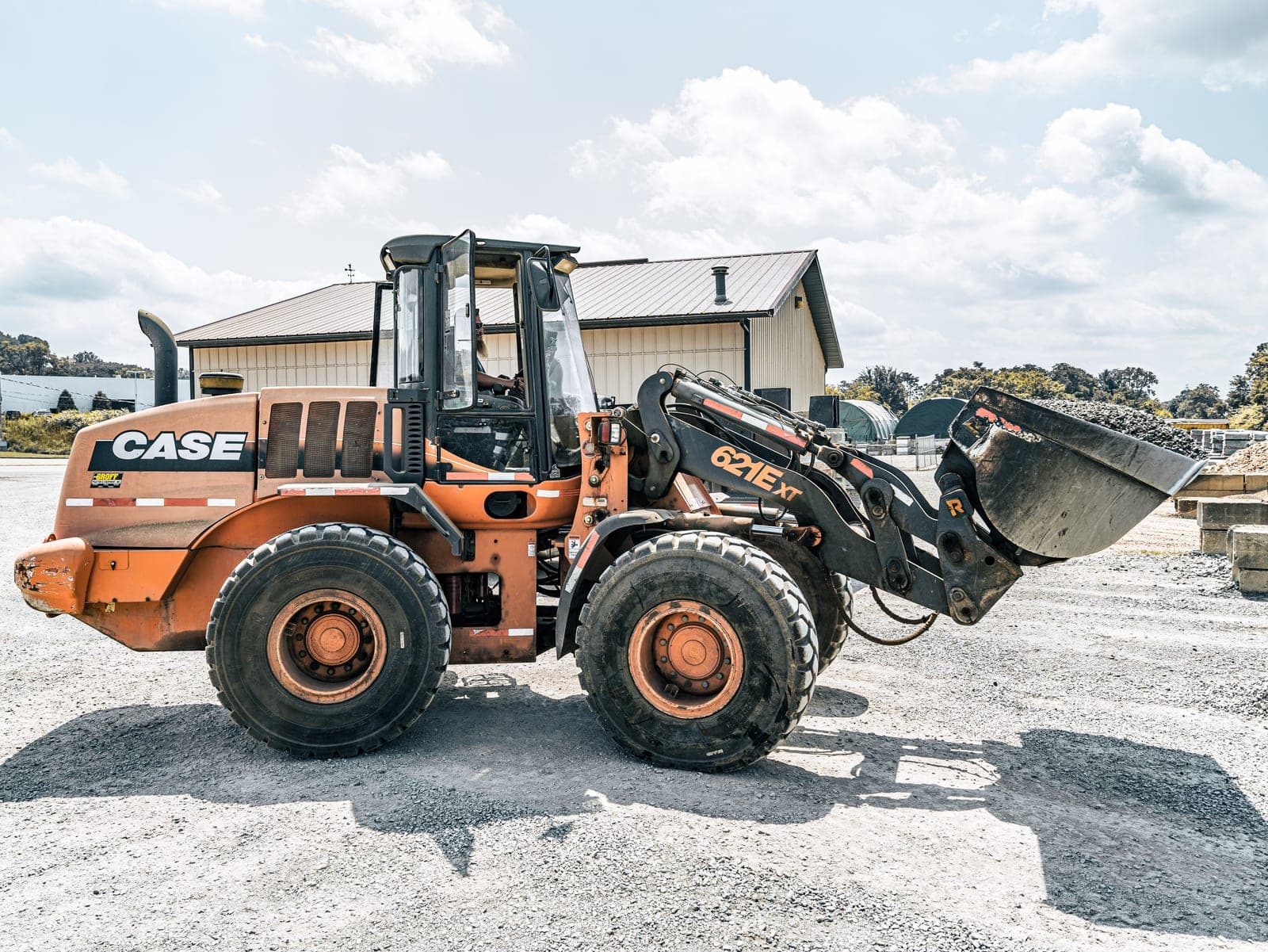 Wheel loader staged at the material yard